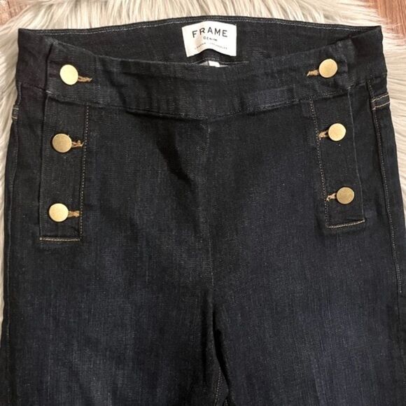 Frame Denim Le High Flare Side Button Jeans - Picture 3 of 7